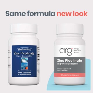 Foto 2 | Suplemento De Picolinato De Zinc Para Allergy Research Group, 60 Cápsulas - Venta Internacional.