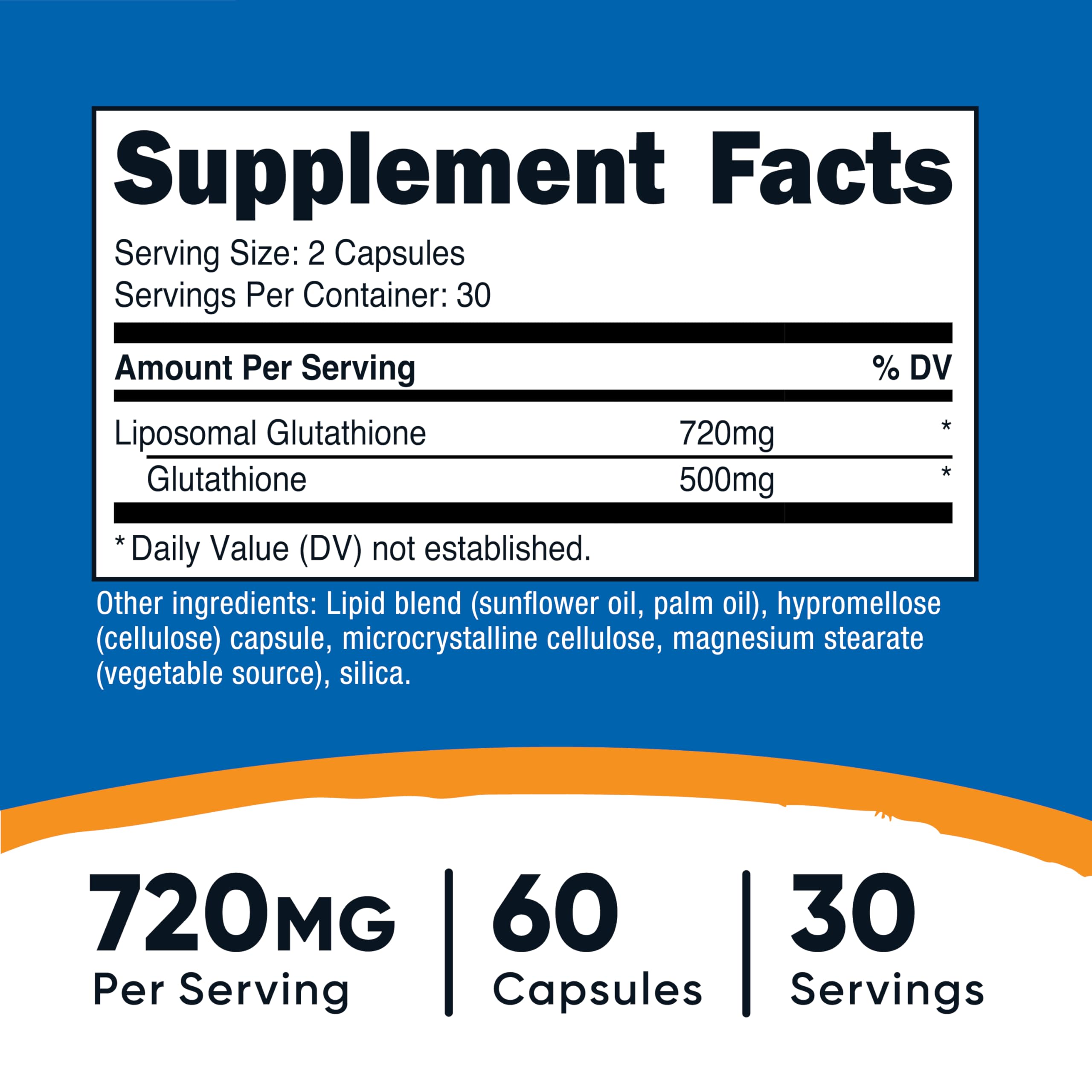 Foto 3 pulgar | Suplemento Nutricost Glutatión Liposomal 720 Mg 60 Cápsulas - Venta Internacional.