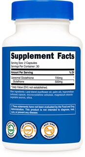 Foto 5 | Suplemento Nutricost Glutatión Liposomal 720 Mg 60 Cápsulas - Venta Internacional.