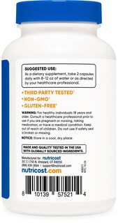 Foto 4 | Suplemento Nutricost L-cisteína 1000 Mg 120 Cápsulas - Venta Internacional.