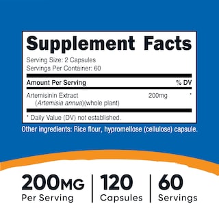 Foto 2 | Suplemento Nutricost Artemisinina 200 Mg 120 Cápsulas - Venta Internacional.