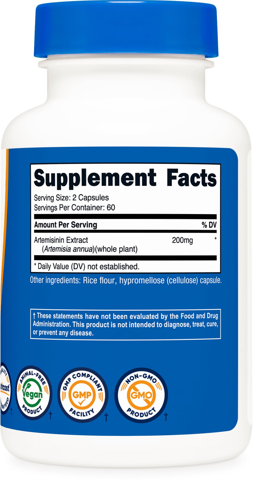 Foto 6 pulgar | Suplemento Nutricost Artemisinina 200 Mg 120 Cápsulas - Venta Internacional.