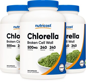 Foto 1 | Suplemento Nutricost, Cápsulas De Clorella, 500 Mg, 240 Cápsulas, X3 - Venta Internacional.