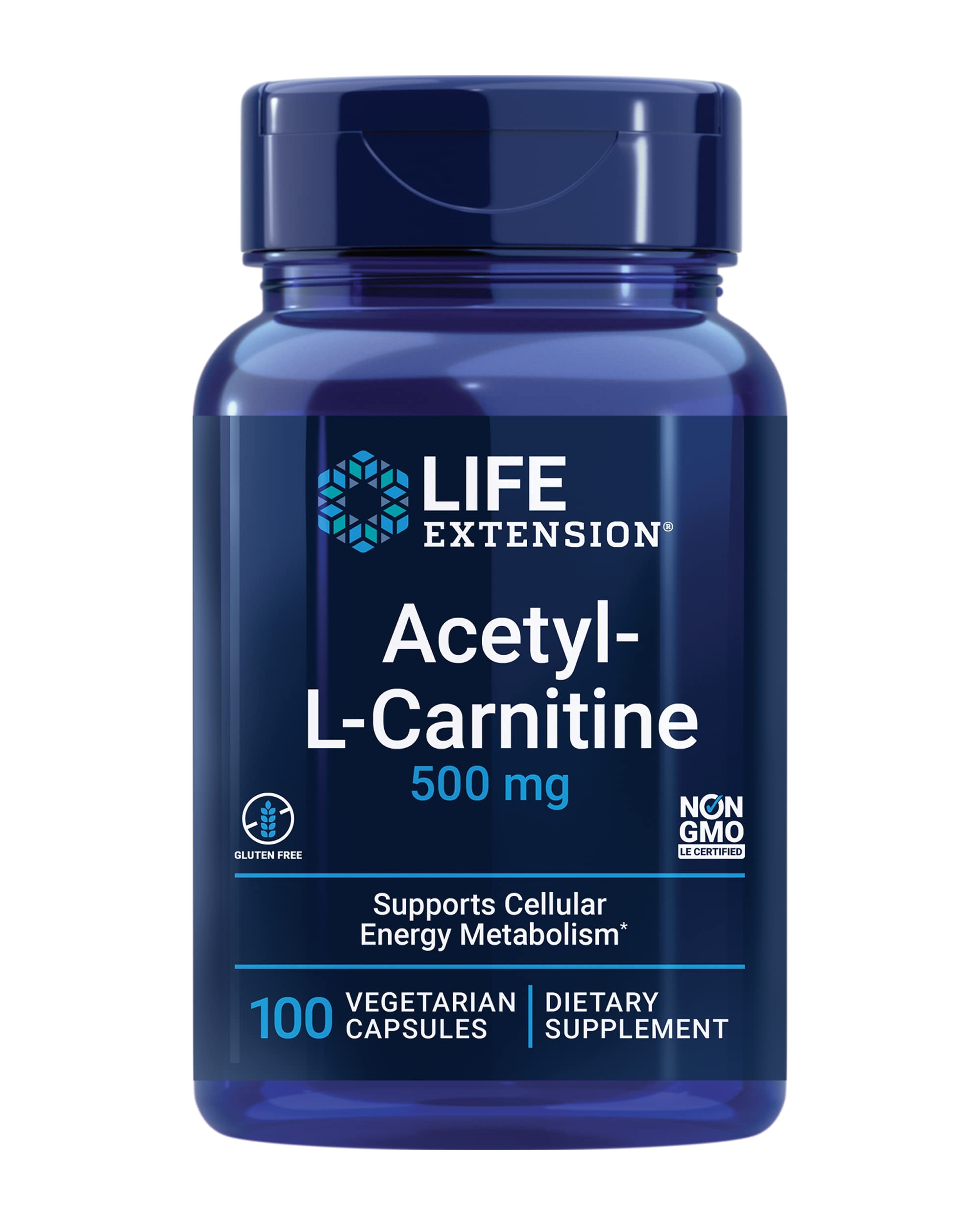 100 Cápsulas De Acetil-l-carnitina Supplement Life Extension - Venta Internacional.