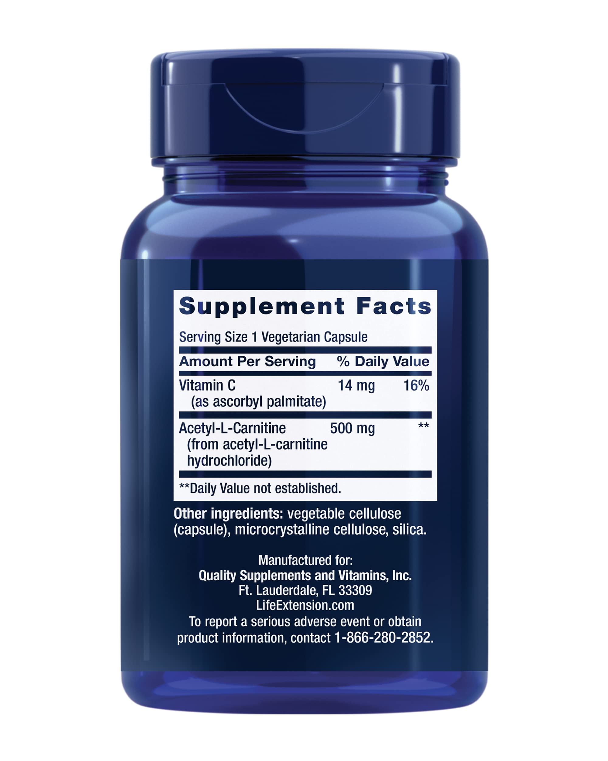 Foto 3 pulgar | 100 Cápsulas De Acetil-l-carnitina Supplement Life Extension - Venta Internacional.