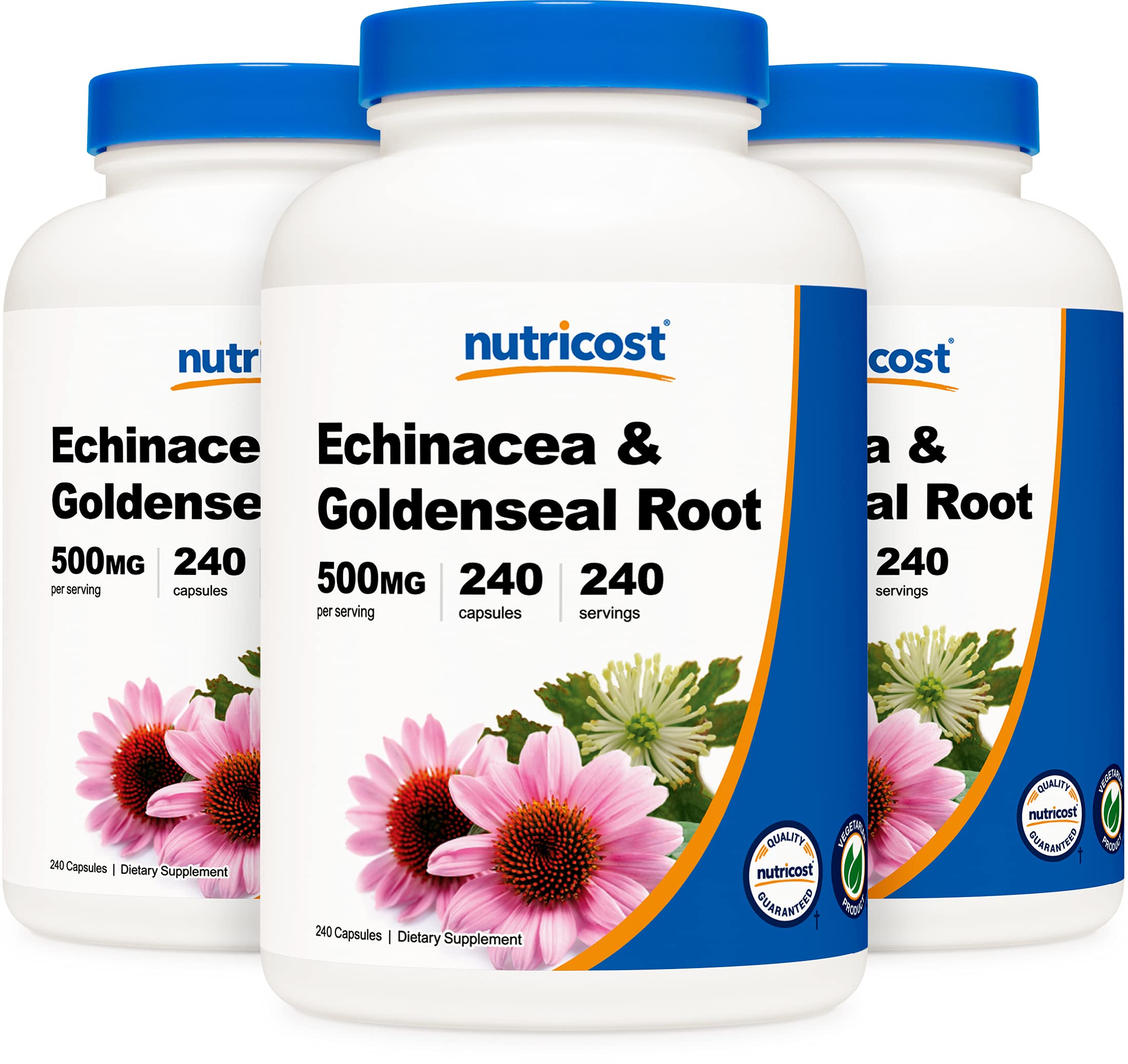 Foto 2 pulgar | Suplemento Nutricost De Equinácea Y Raíz De Sello Dorado, 500 Mg, 240 Cápsulas - Venta Internacional.