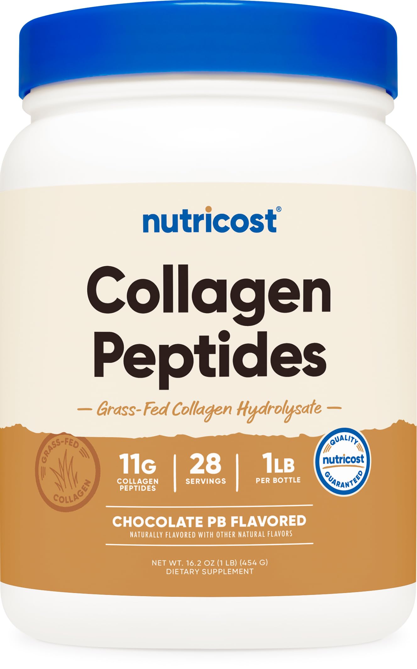Foto 2 pulgar | Péptidos De Colágeno Nutricost, Chocolate Y Mantequilla De Cacahuete, 454 G - Venta Internacional.