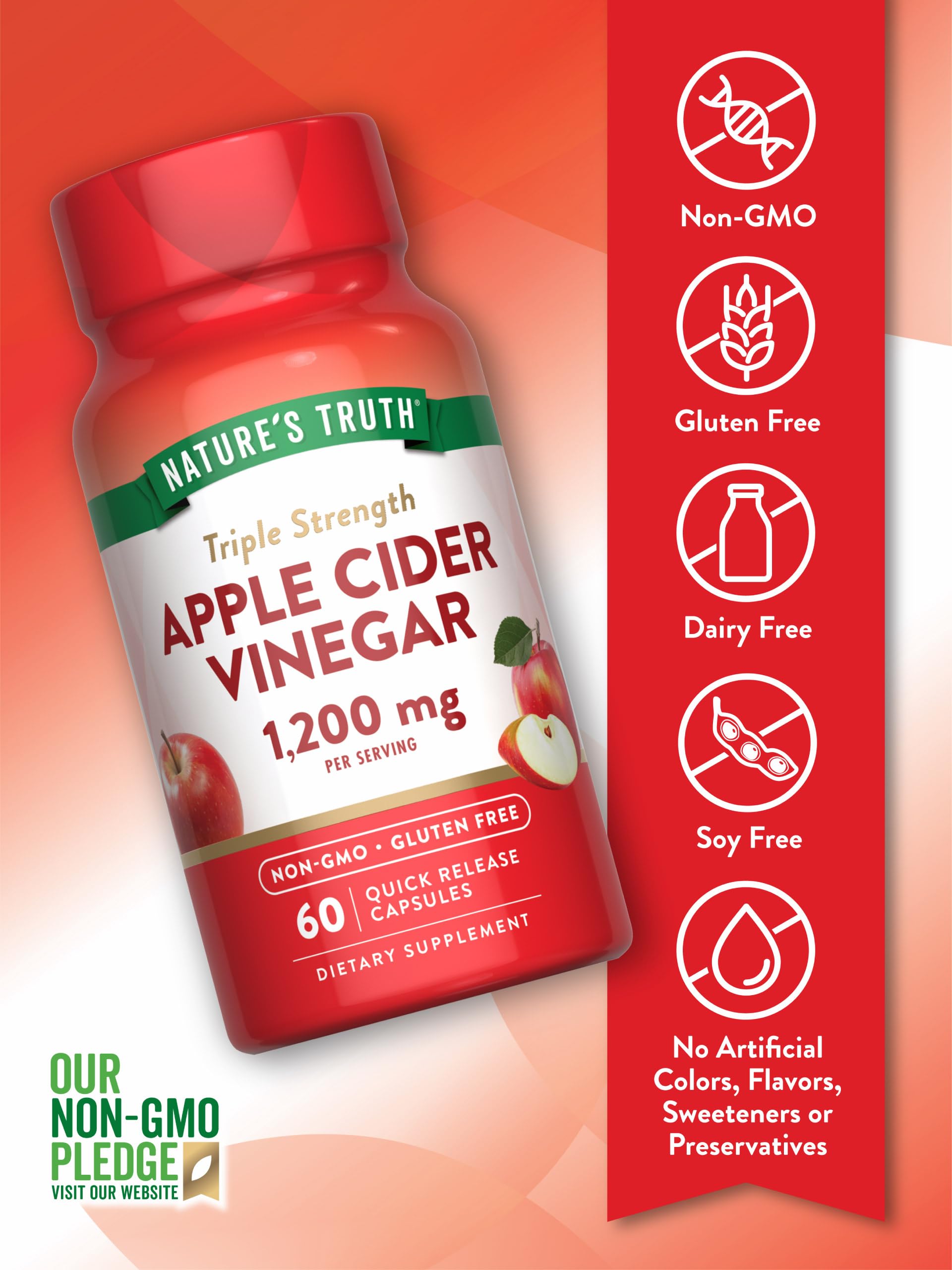 Foto 4 pulgar | Suplemento De Vinagre De Sidra De Manzana De 1200 Mg De Nature's Truth, Cápsulas - Venta Internacional.