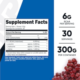 Foto 2 | Bcaa En Polvo Nutricost Sabor A Uva, 30 Porciones, Vegetariano - Venta Internacional.