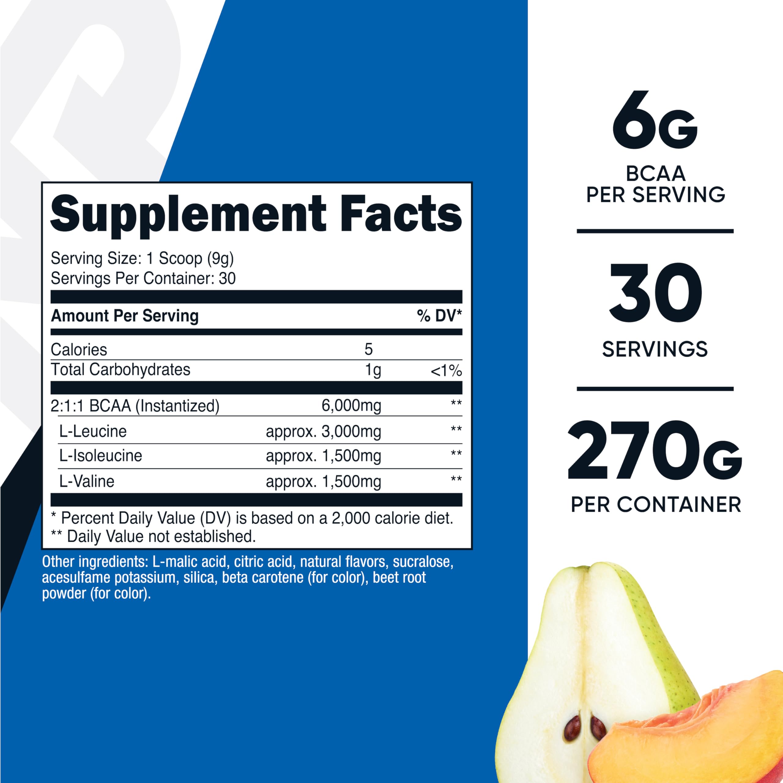 Foto 3 pulgar | Bcaa En Polvo Nutricost 2:1:1 Sabor Melocotón Y Pera, 30 Porciones - Venta Internacional.