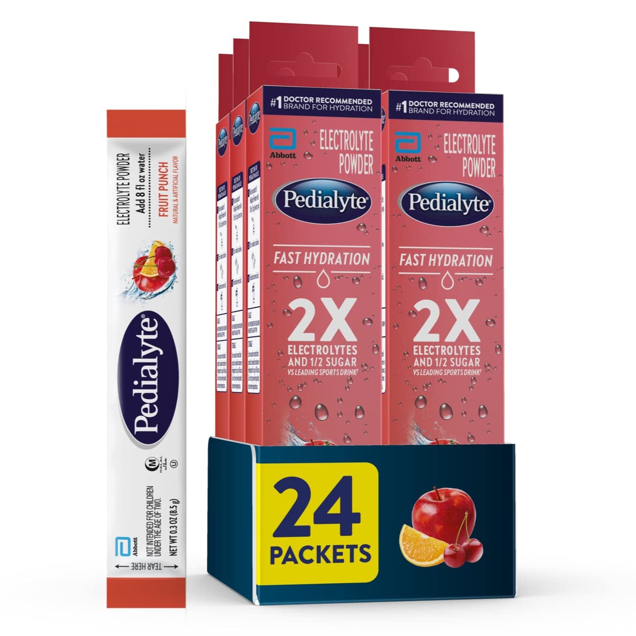 Foto 2 pulgar | Bebida Hidratante Pedialyte, Ponche De Frutas De Hidratación Rápida, Paquete De 24 - Venta Internacional.