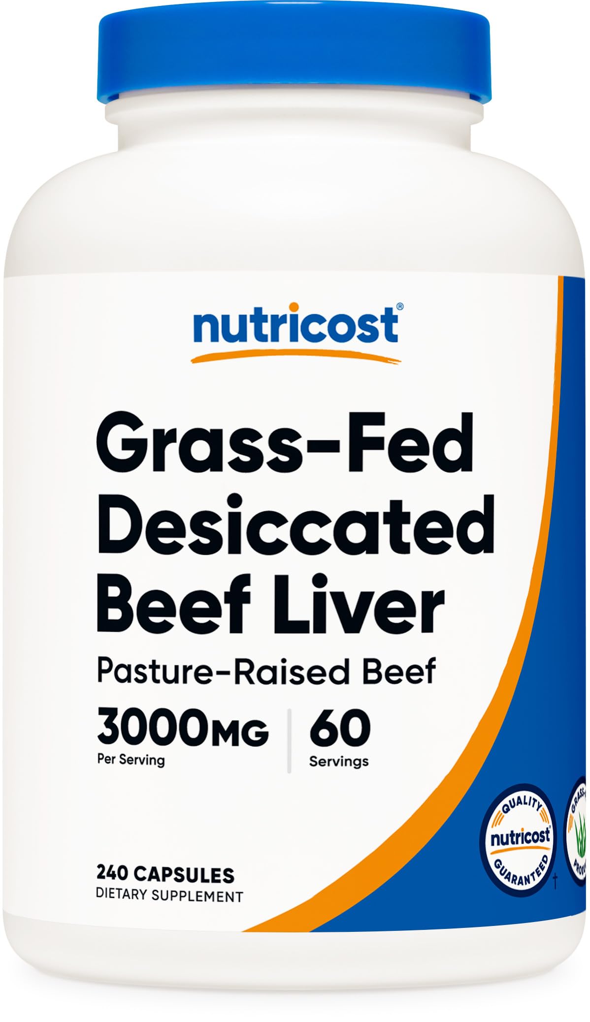 Foto 2 pulgar | Suplemento Nutricost De Hígado De Res Desecado 3000 Mg 240 Cápsulas - Venta Internacional.