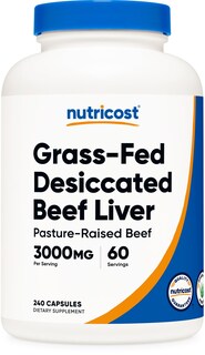 Foto 1 | Suplemento Nutricost De Hígado De Res Desecado 3000 Mg 240 Cápsulas - Venta Internacional.