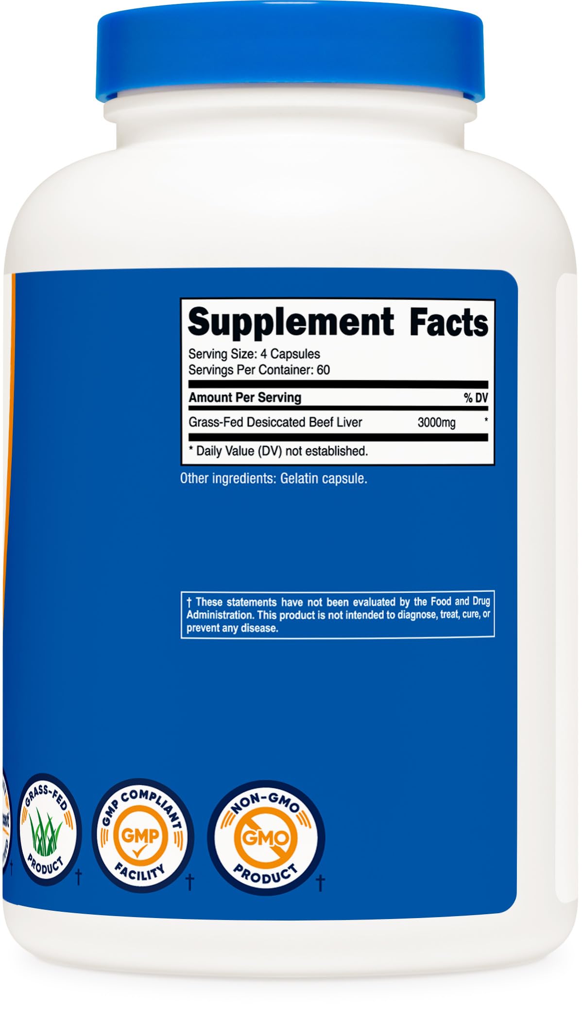 Foto 6 pulgar | Suplemento Nutricost De Hígado De Res Desecado 3000 Mg 240 Cápsulas - Venta Internacional.
