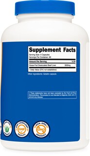 Foto 5 | Suplemento Nutricost De Hígado De Res Desecado 3000 Mg 240 Cápsulas - Venta Internacional.