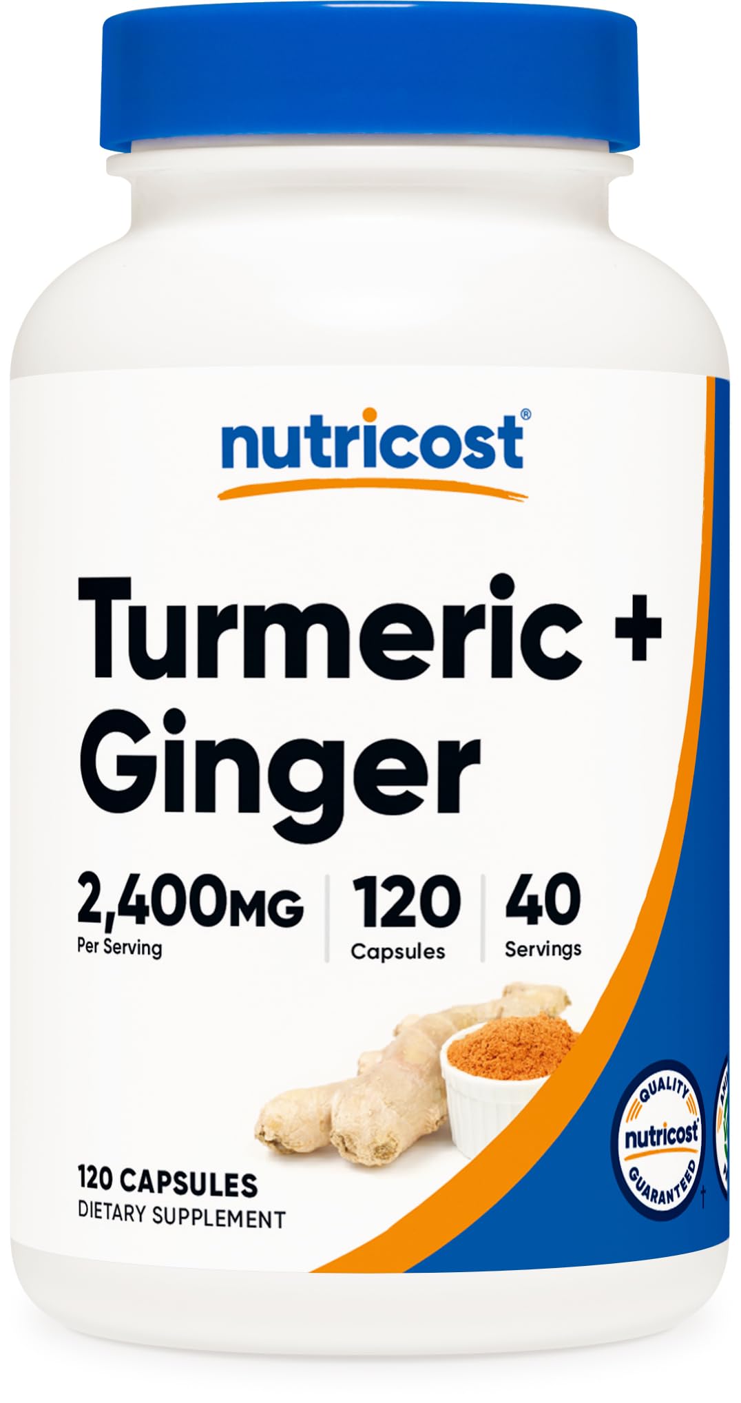 Foto 2 pulgar | Suplemento Nutricost Cápsulas De Cúrcuma Y Jengibre 2400 Mg 120 Unidades - Venta Internacional.