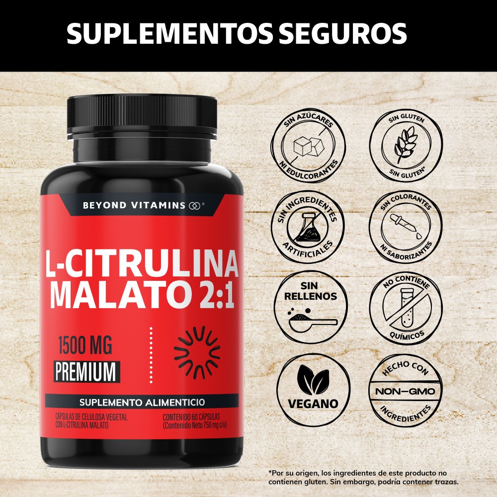 Foto 3 pulgar | Suplemento Alimenticio Beyond Vitamins  L-citrulina Malato 1500mg 60 Cápsulas