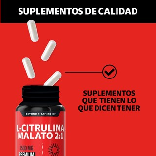 Foto 4 | Suplemento Alimenticio Beyond Vitamins L-citrulina Malato 1500mg 60 Cápsulas