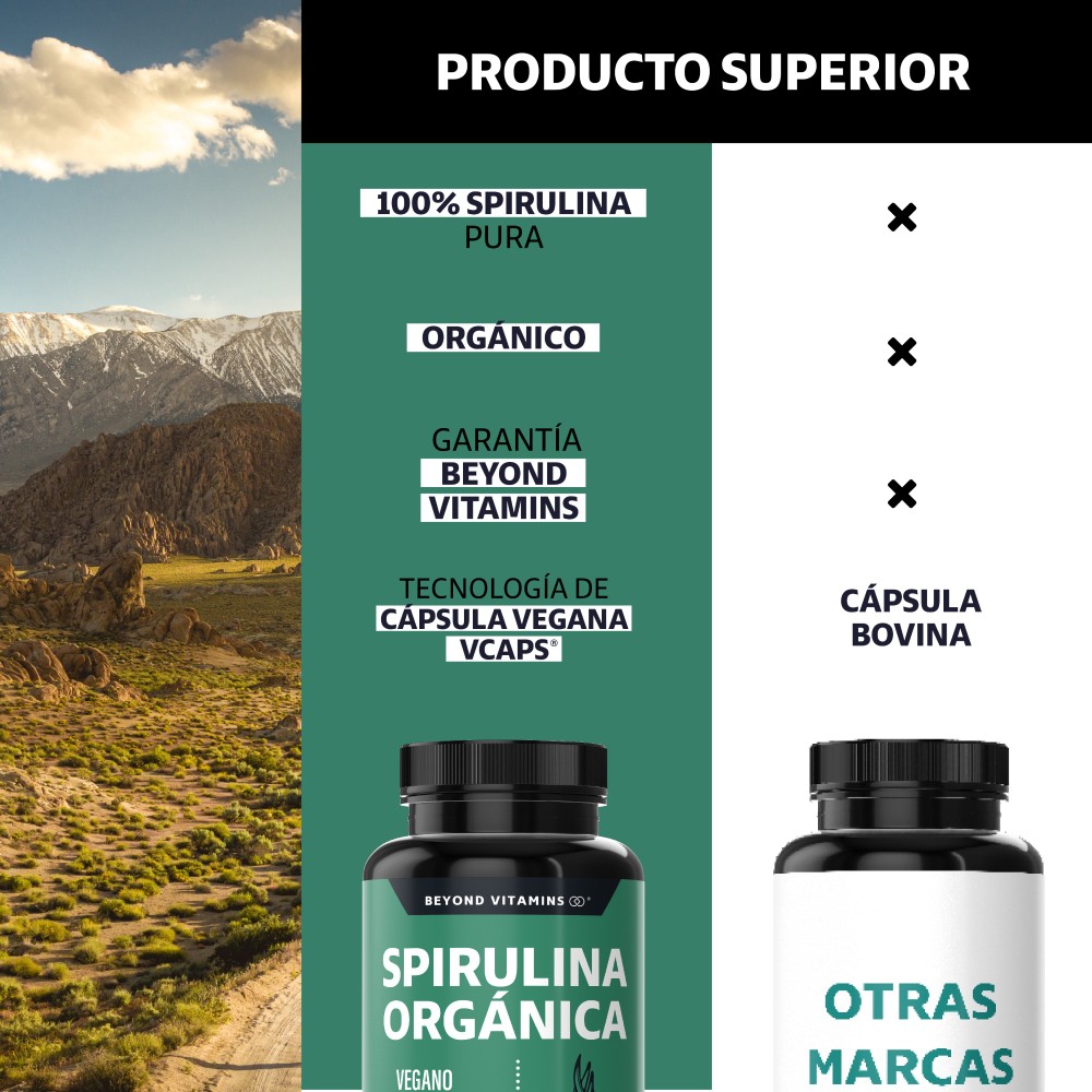 Foto 4 pulgar | Suplemento Alimenticio Beyond Vitamins Spirulina Orgánica 180 Cápsulas