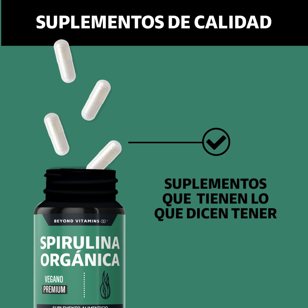 Foto 5 pulgar | Suplemento Alimenticio Beyond Vitamins Spirulina Orgánica 180 Cápsulas