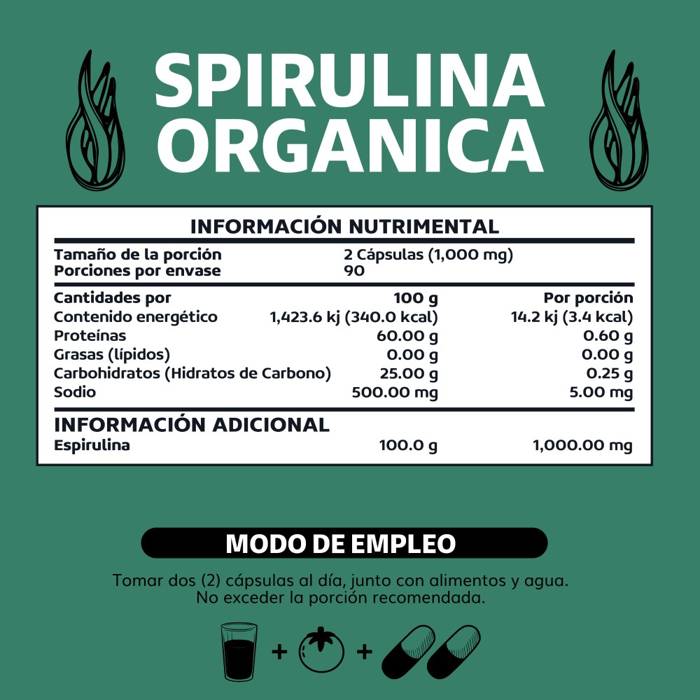 Foto 6 | Suplemento Alimenticio Beyond Vitamins Spirulina Orgánica 180 Cápsulas