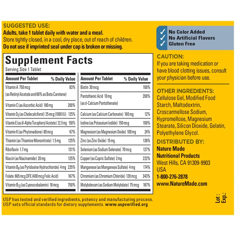 Foto 8 pulgar | Multivitamínico Natural Sin Hierro para Hombre 300 Comprimidos - Venta Internacional