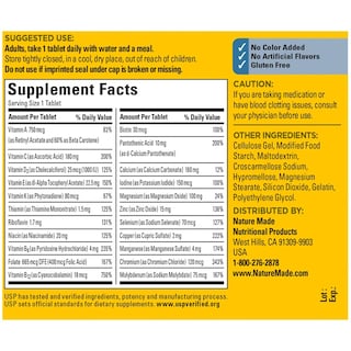 Foto 7 | Multivitamínico Natural Sin Hierro para Hombre 300 Comprimidos - Venta Internacional