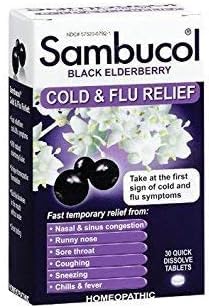 Foto 1 | Tabletas Sambucol Para Aliviar El Resfriado Y La Gripe, 30 Tabletas (paquete De 3) - Venta Internacional.