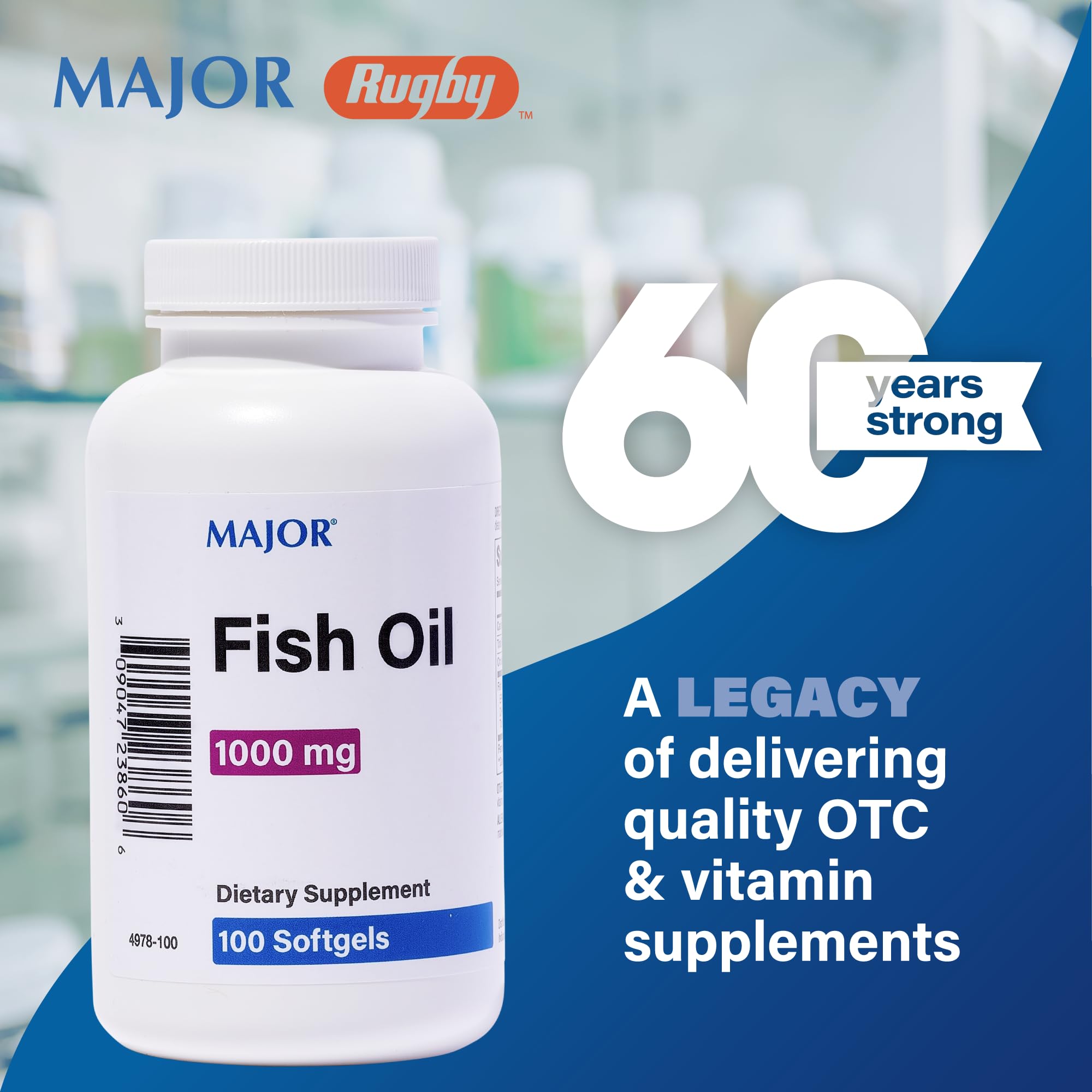 Foto 2 | Suplemento De Aceite De Pescado Major Omega-3 1000 Mg 100 Cápsulas Blandas X3 - Venta Internacional.