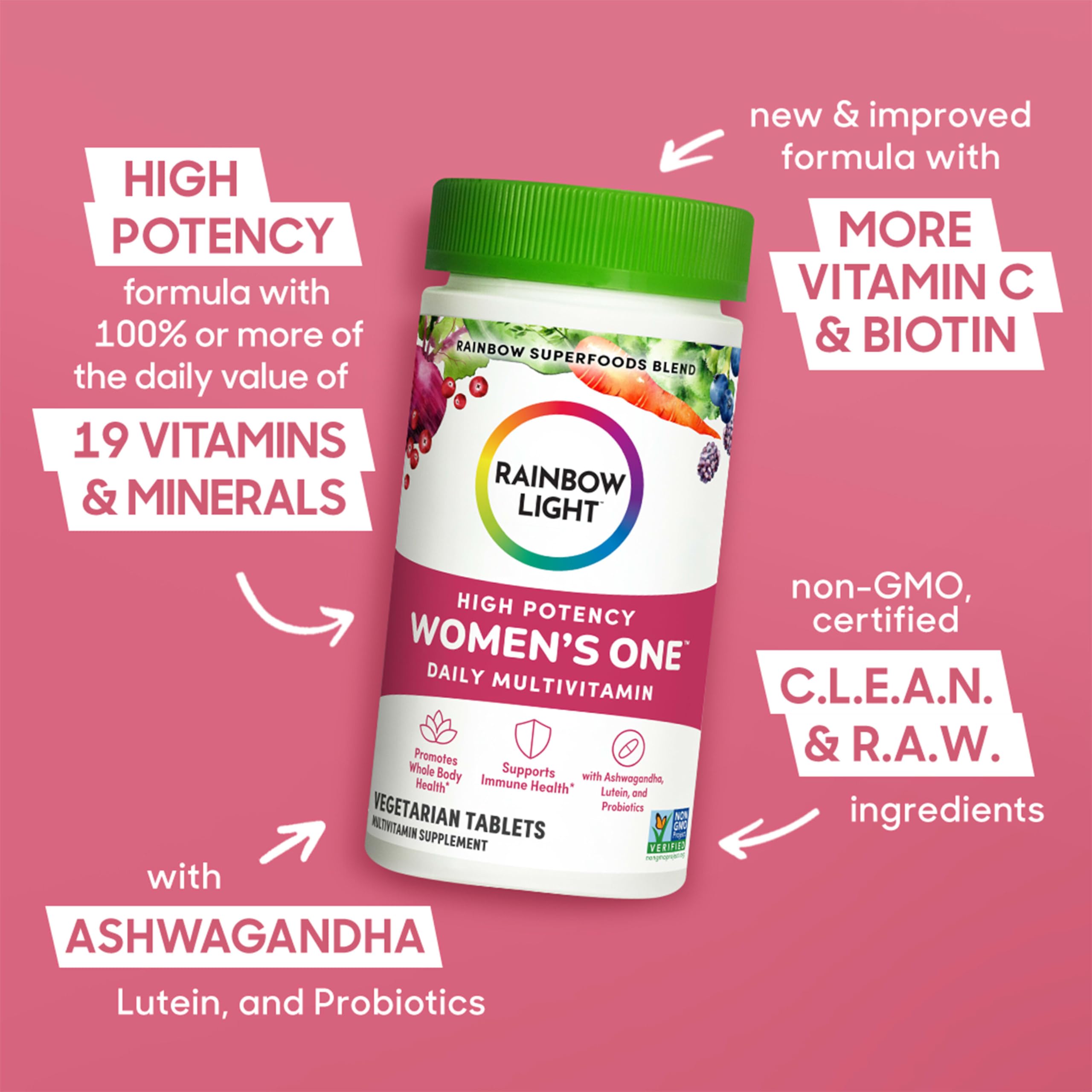 Foto 4 pulgar | Multivitamínico Rainbow Light Womens One De Alta Potencia, 30 Comprimidos - Venta Internacional.