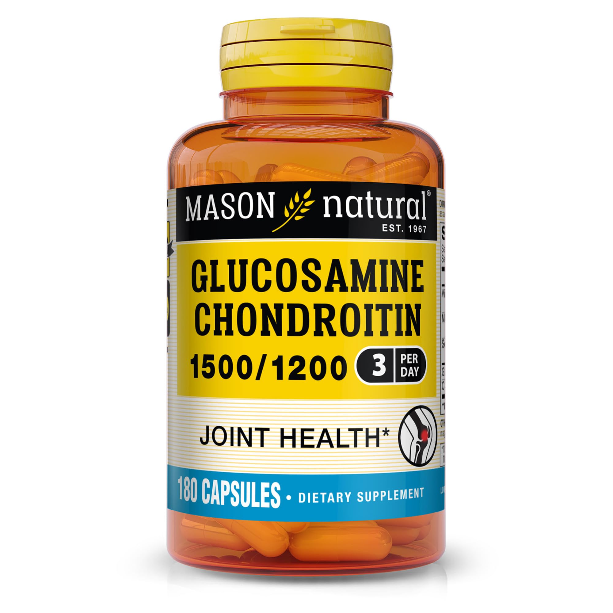 Foto 2 pulgar | Suplemento Mason Natural, Glucosamina Y Condroitina 1500/1200, 180 Cápsulas - Venta Internacional.