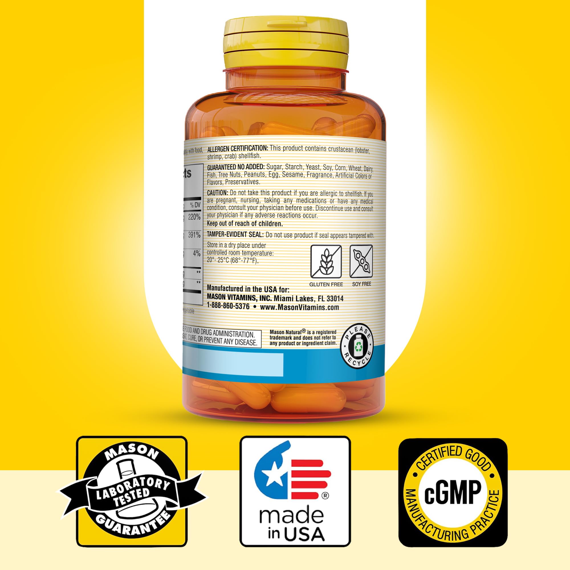 Foto 7 pulgar | Suplemento Mason Natural, Glucosamina Y Condroitina 1500/1200, 180 Cápsulas - Venta Internacional.