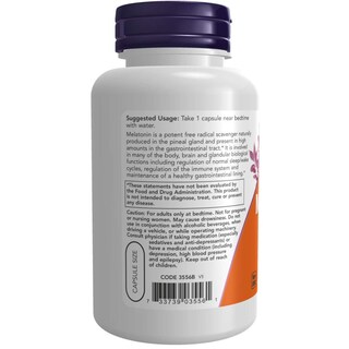 Foto 3 | Suplementos Now Foods Melatonina 5 Mg 180 Comprimidos - Venta Internacional.