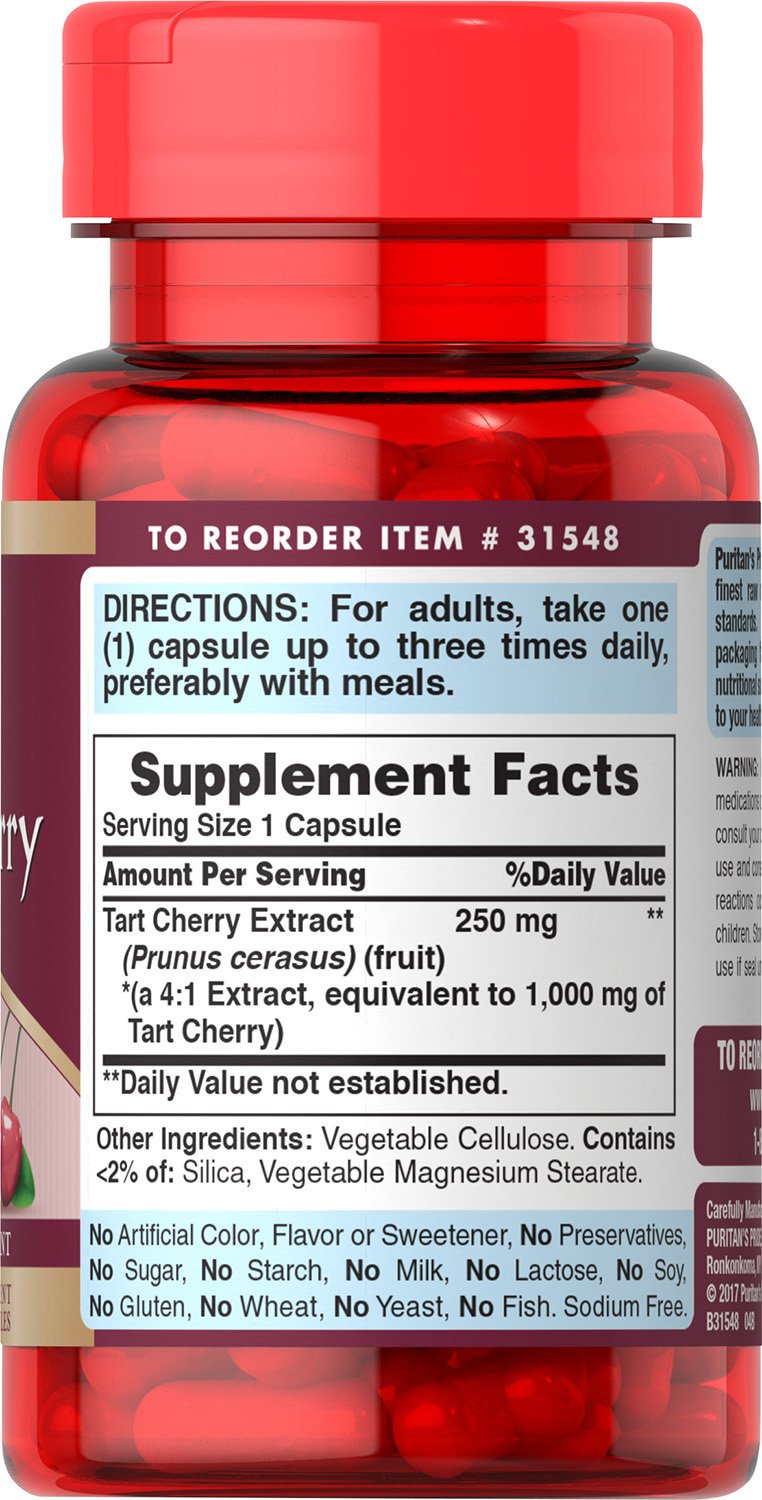 Foto 4 pulgar | Suplemento De Extracto De Cereza Puritan's Pride Tart De 1000 Mg - Venta Internacional.