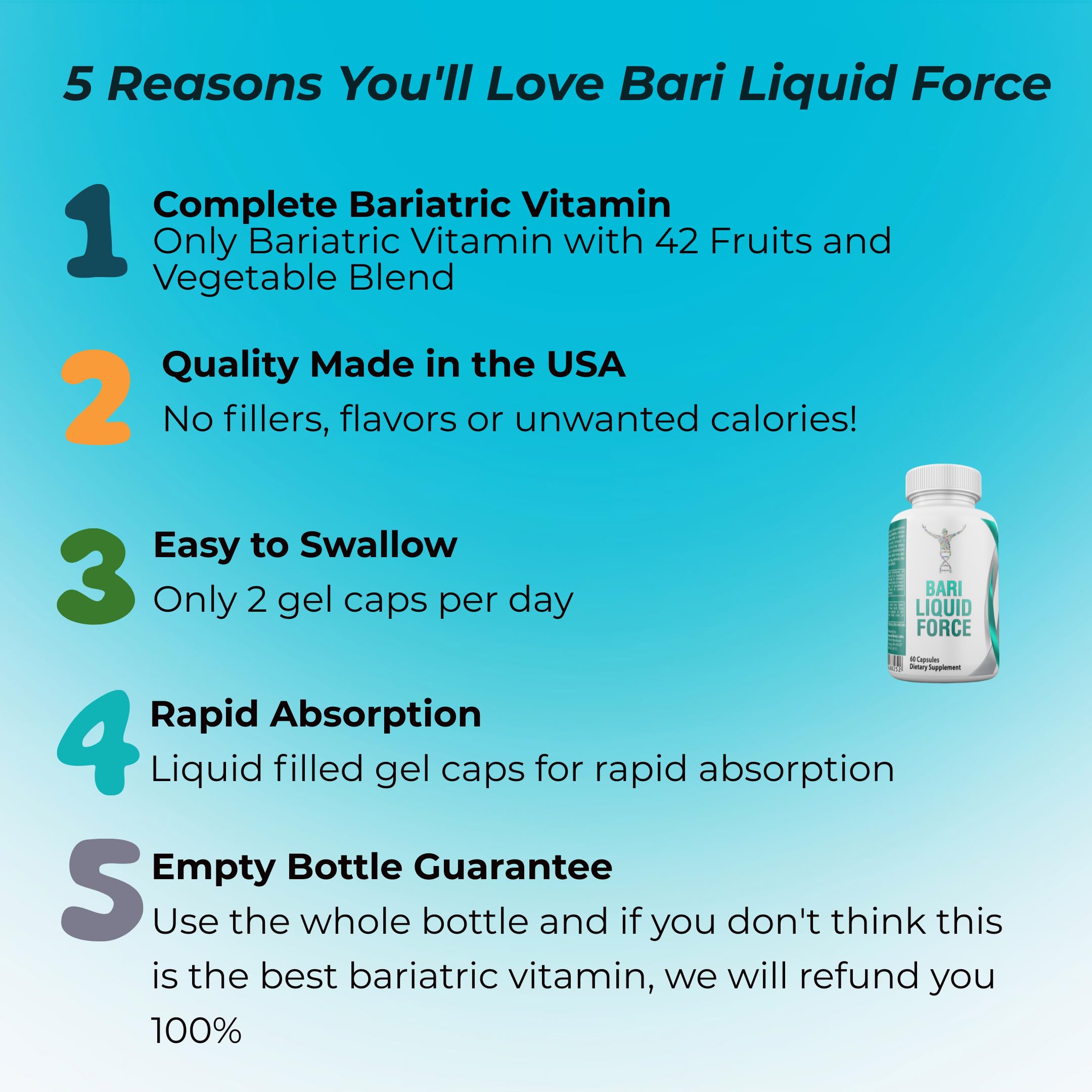 Foto 2 | Multivitamínico Bariátrico Universal Body Labs Con Hierro, 42 Frutas - Venta Internacional.