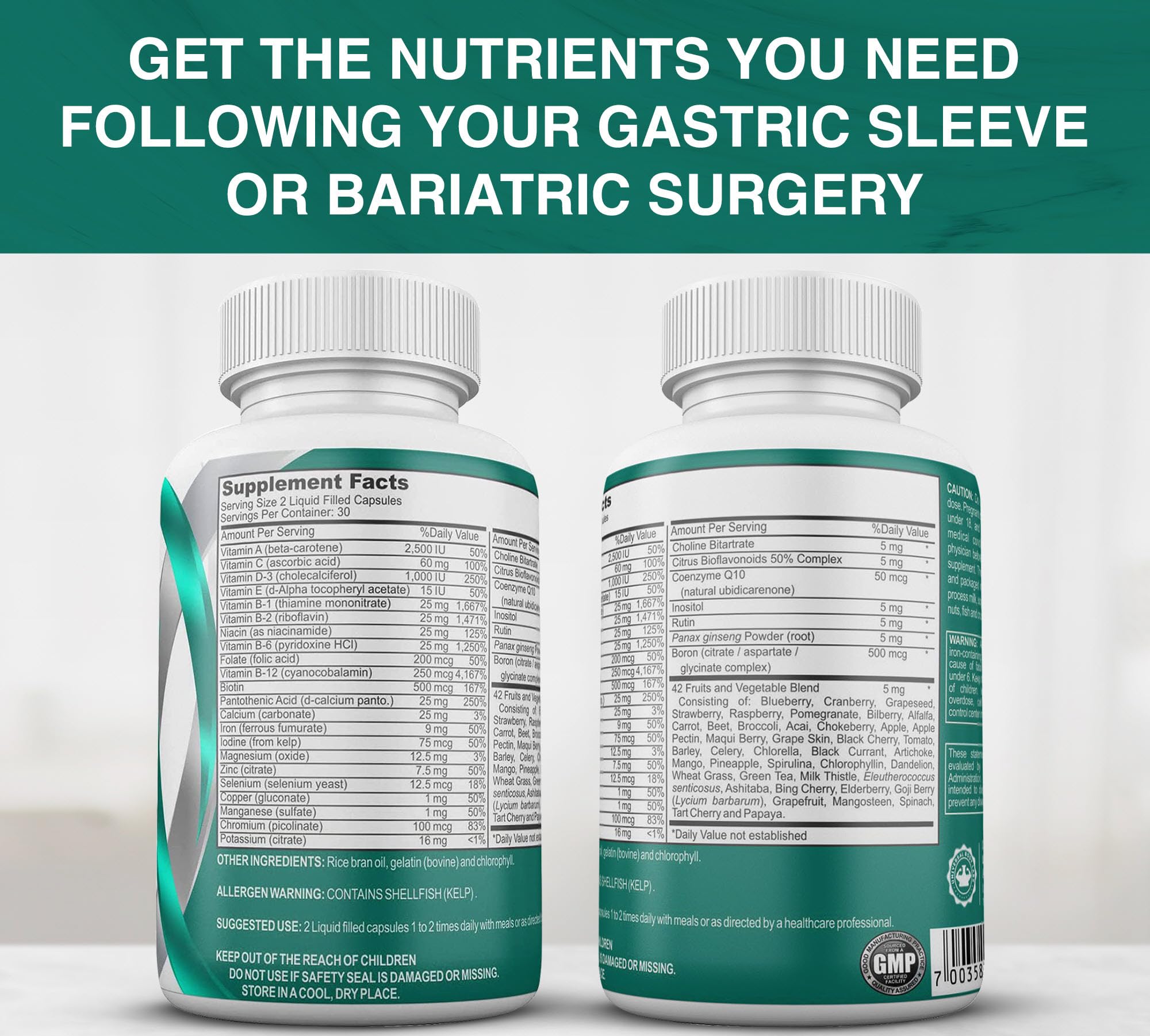 Foto 3 | Multivitamínico Bariátrico Universal Body Labs Con Hierro, 42 Frutas - Venta Internacional.