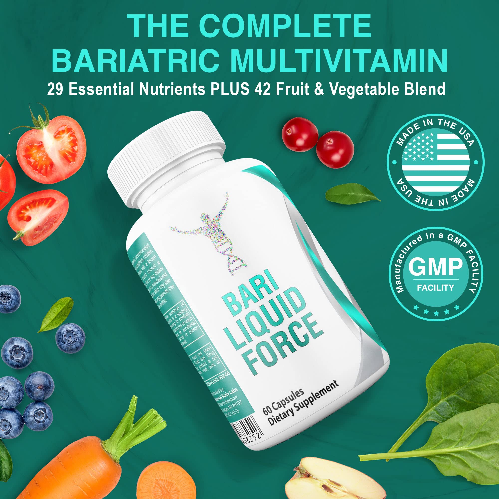 Foto 7 pulgar | Multivitamínico Bariátrico Universal Body Labs Con Hierro, 42 Frutas - Venta Internacional.