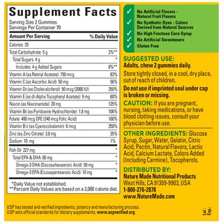 Foto 6 | Suplemento Multivitamínico Y Omega-3 De Nature Made 140 Gomitas - Venta Internacional.