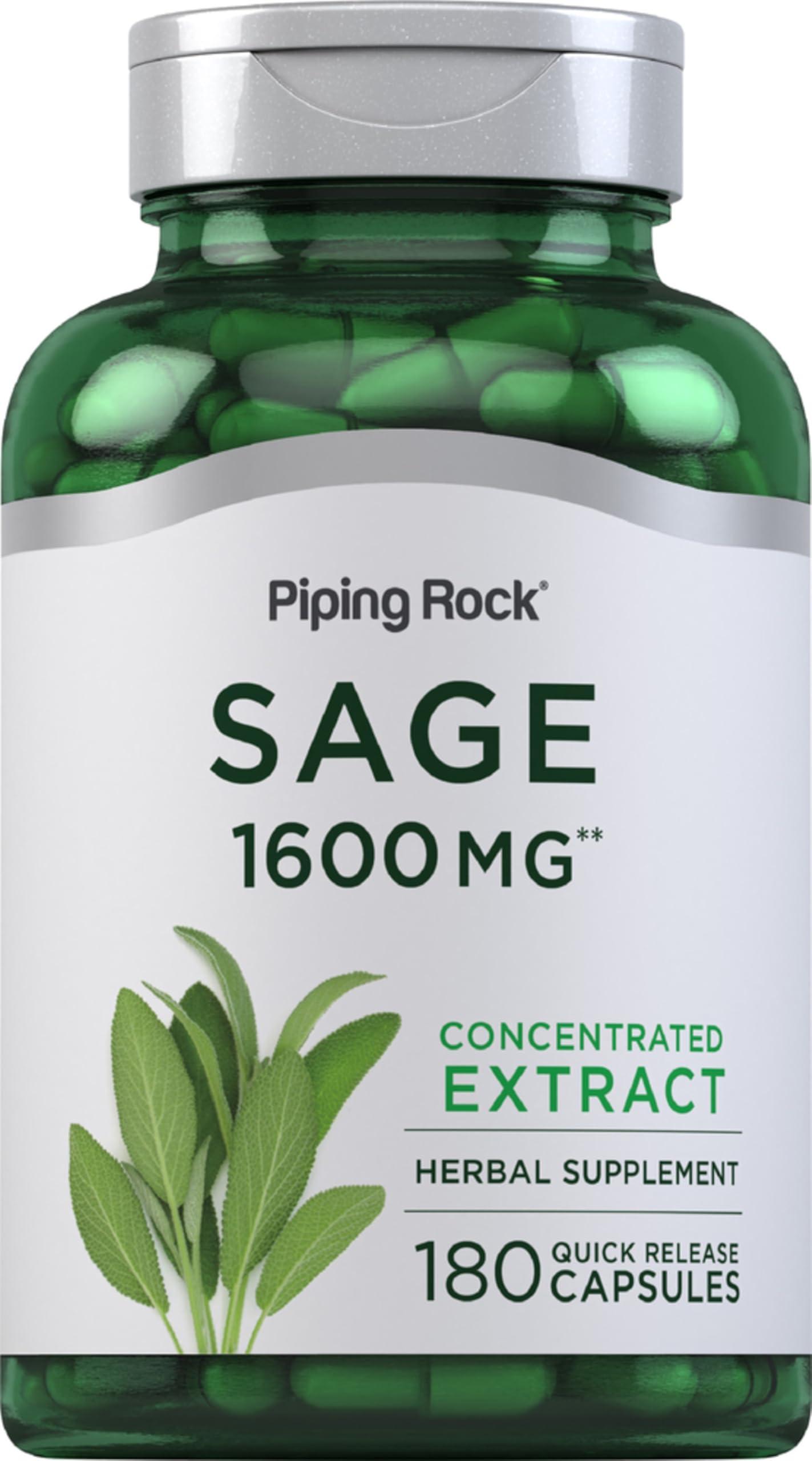Foto 2 pulgar | Suplemento Piping Rock Sage 1600 Mg 180 Cápsulas - Venta Internacional.