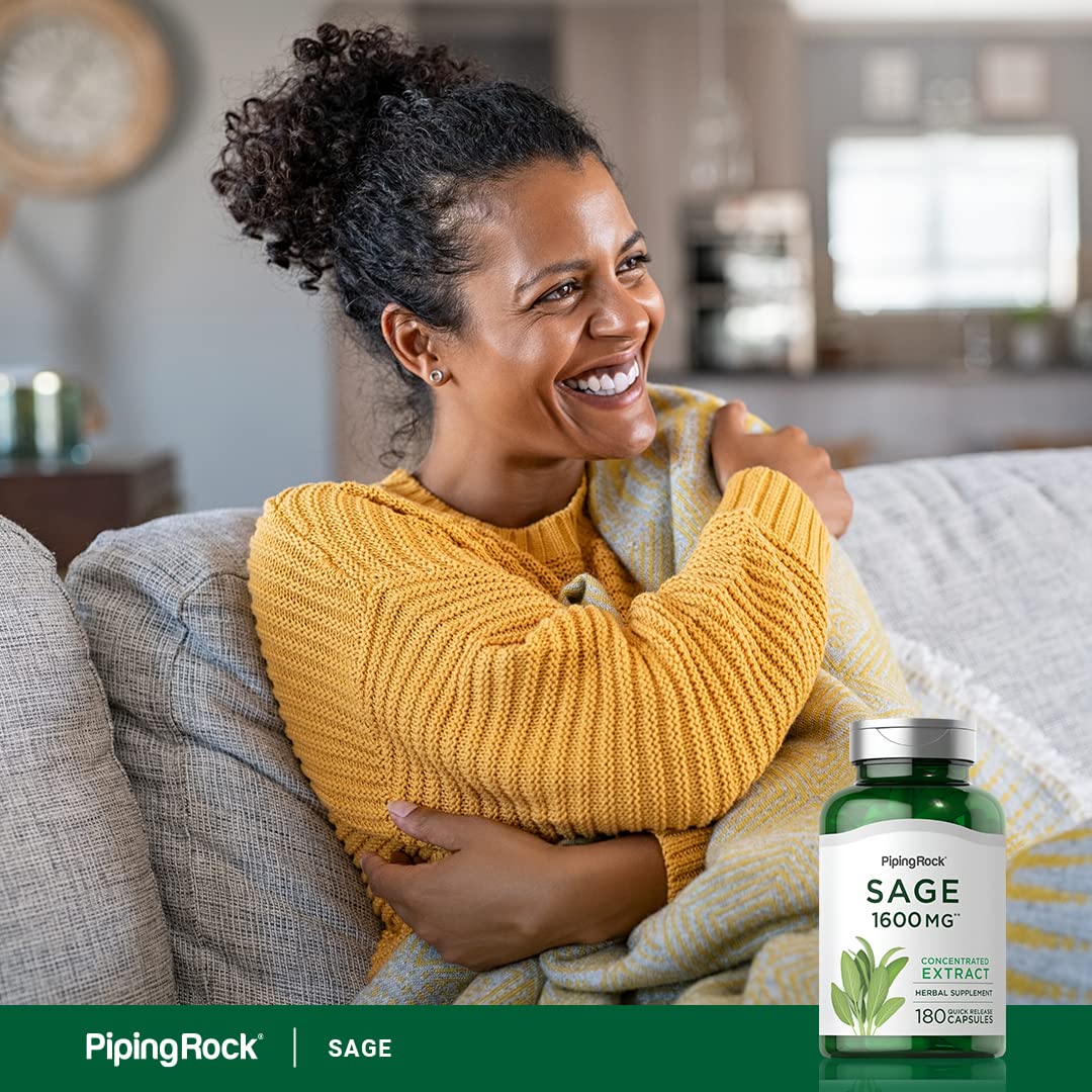 Foto 6 | Suplemento Piping Rock Sage 1600 Mg 180 Cápsulas - Venta Internacional.
