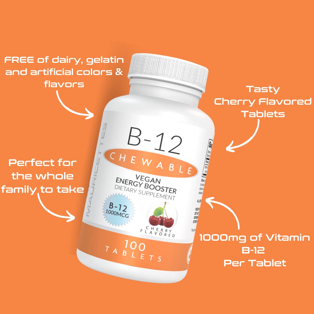 Foto 5 pulgar | Vitaminas B12 Masticables Mauricettes Natural 1000 Mcg 100 Tabletas - Venta Internacional.