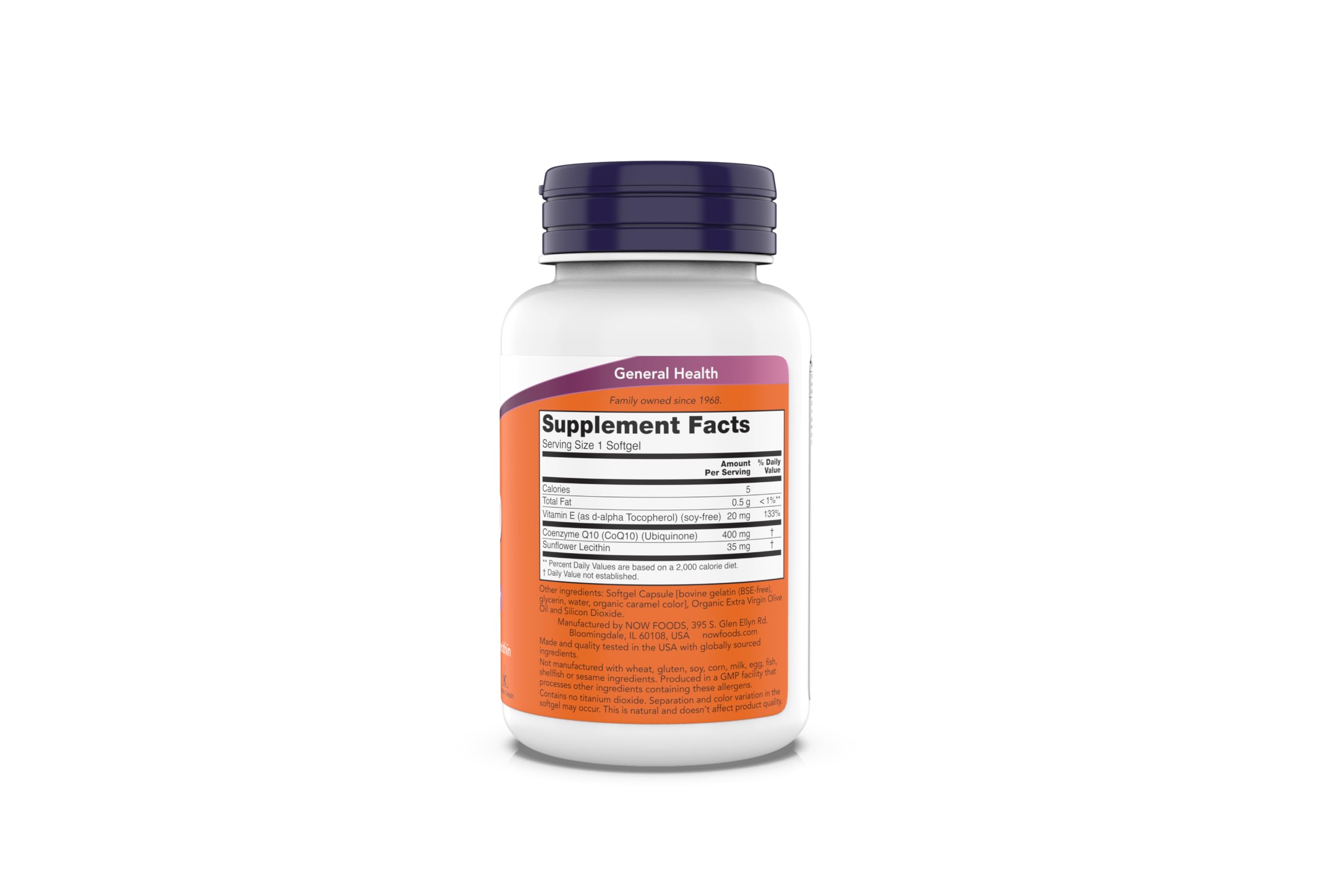 Foto 2 | Suplementos Now Foods, Coenzima Q10, 400 Mg, Grado Farmacéutico, 90 Cápsulas Blandas - Venta Internacional.