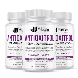 Foto 1 | Pack 3 Antioxitrol Nutrientes Vidalabs México Antioxidantes Premium Resveratrol