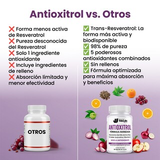 Foto 4 | Suplemento Antioxitrol Nutrientes Vidalabs México Antioxidantes Premium Resveratrol