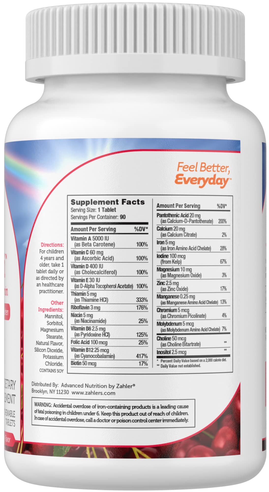 Foto 3 pulgar | Tableta Multivitamínica Masticable Zahler Kids Complete 90 Unidades - Venta Internacional.