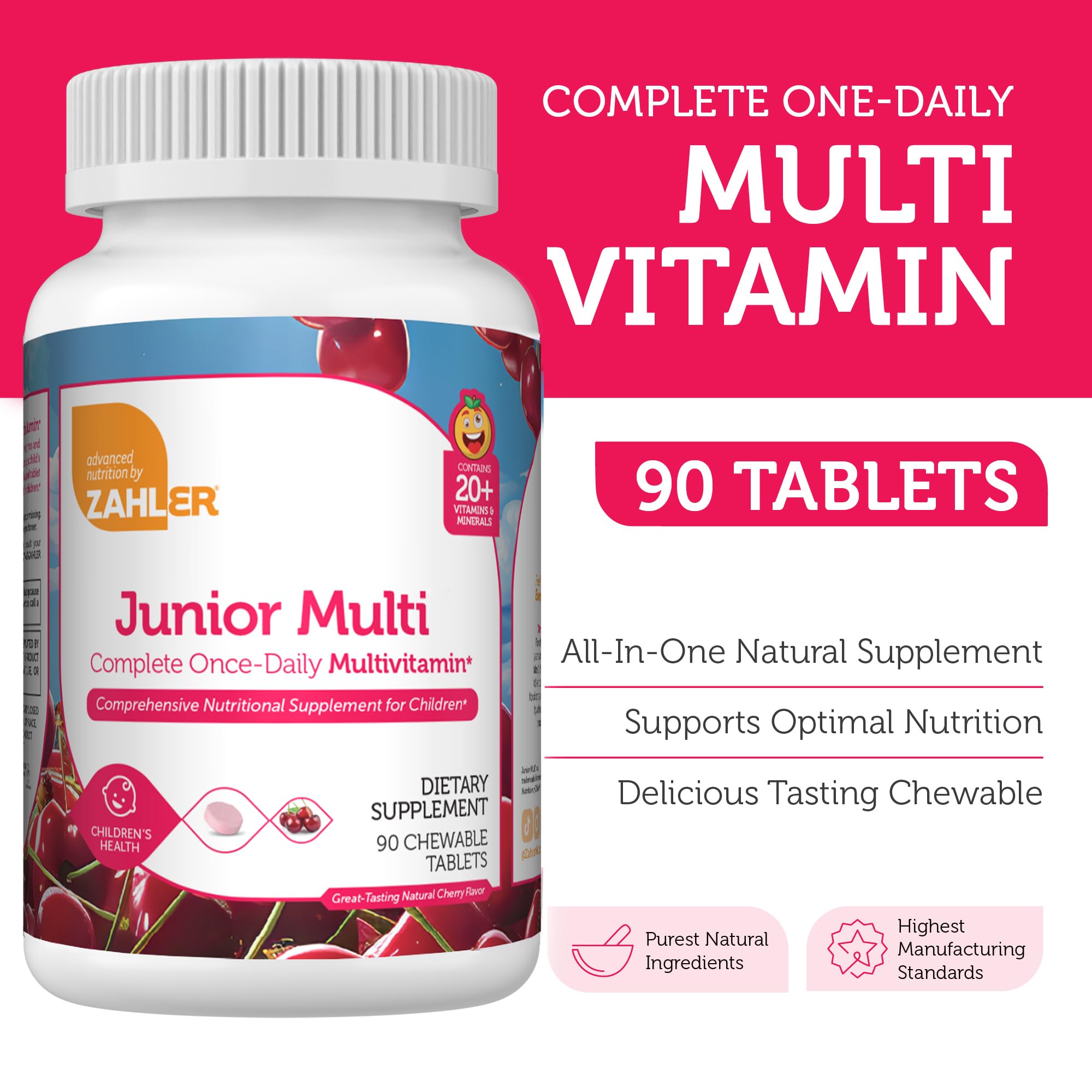 Foto 4 pulgar | Tableta Multivitamínica Masticable Zahler Kids Complete 90 Unidades - Venta Internacional.