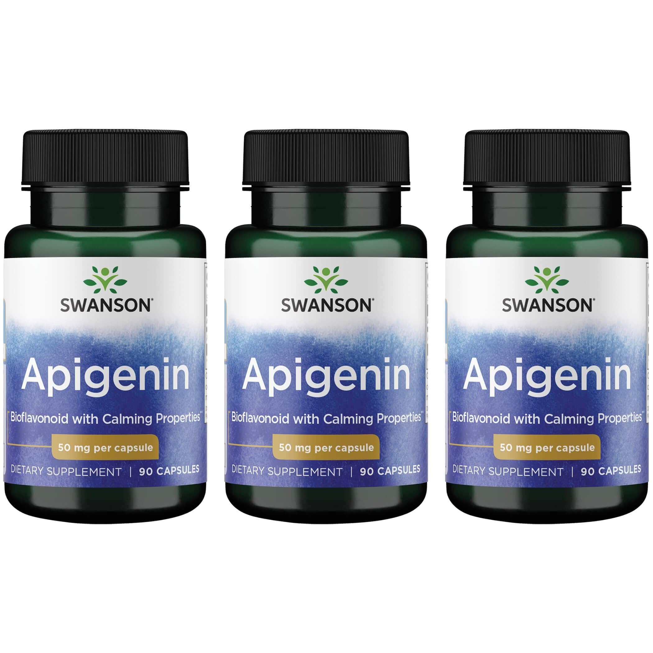 Suplemento De Apigenina Swanson 50 Mg Para Dormir, 90 Cápsulas (paquete De 3) - Venta Internacional.