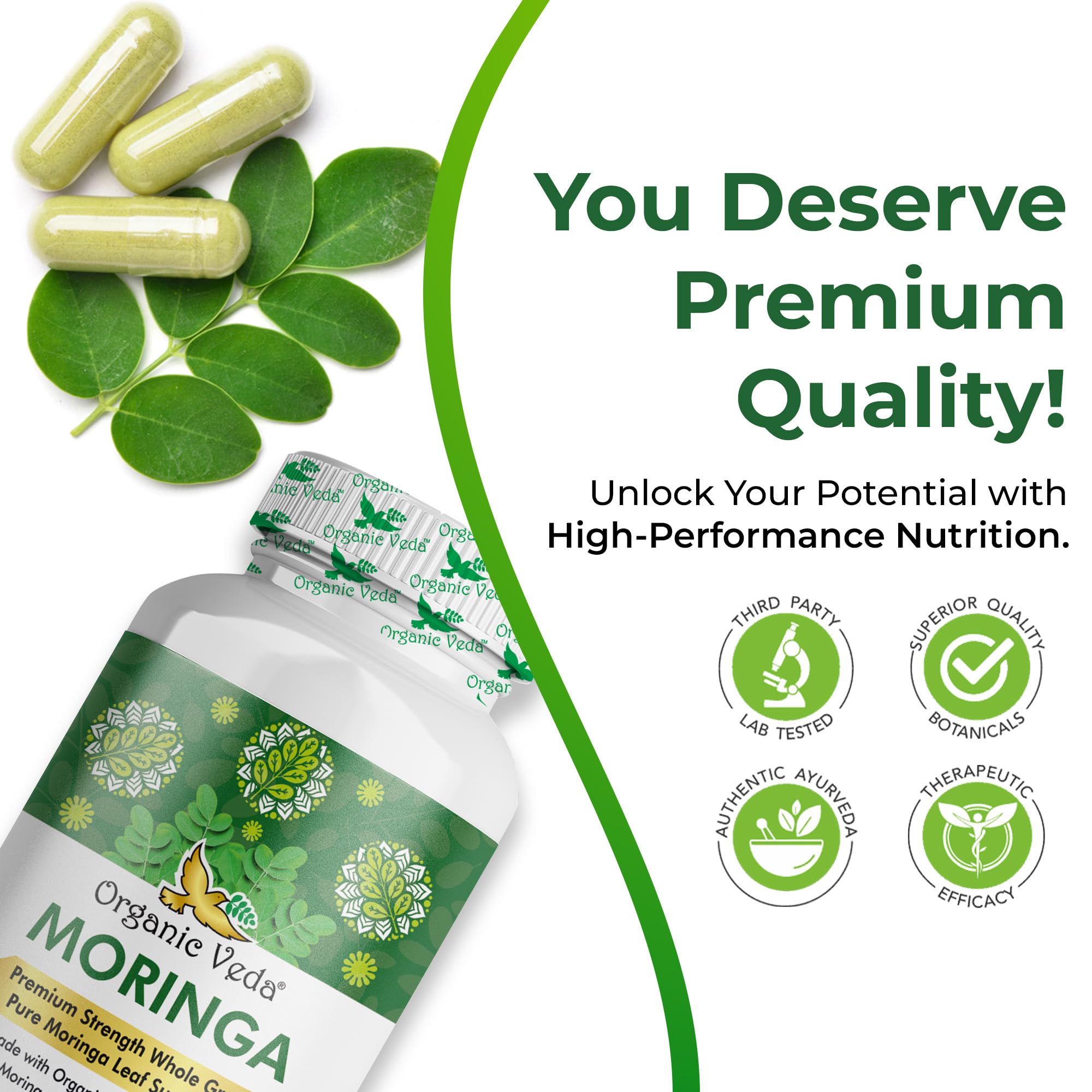 Foto 8 pulgar | Suplemento Orgánico De Hojas De Moringa Veda, 1500 Mg, 120 Unidades - Venta Internacional.