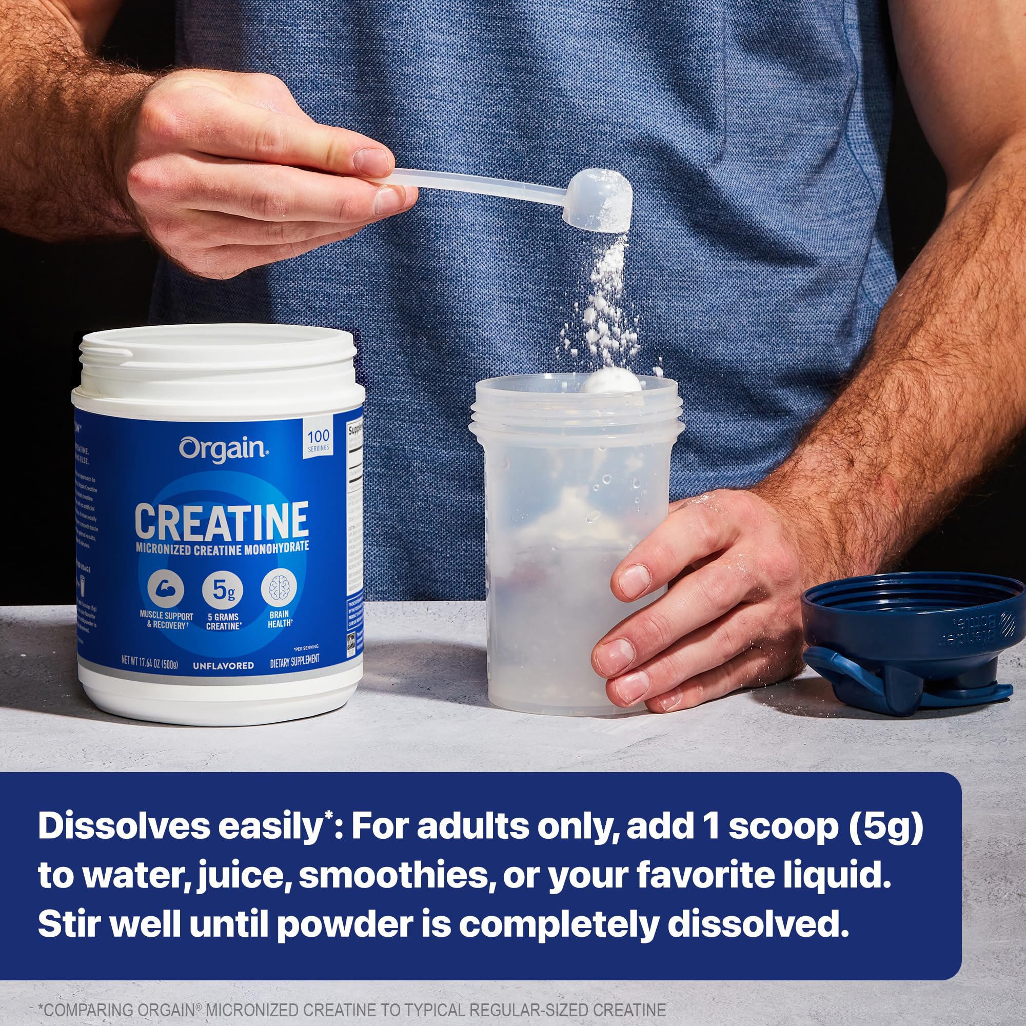 Foto 4 | Monohidrato De Creatina En Polvo Orgain 500 G Apoya El Crecimiento Muscular - Venta Internacional.