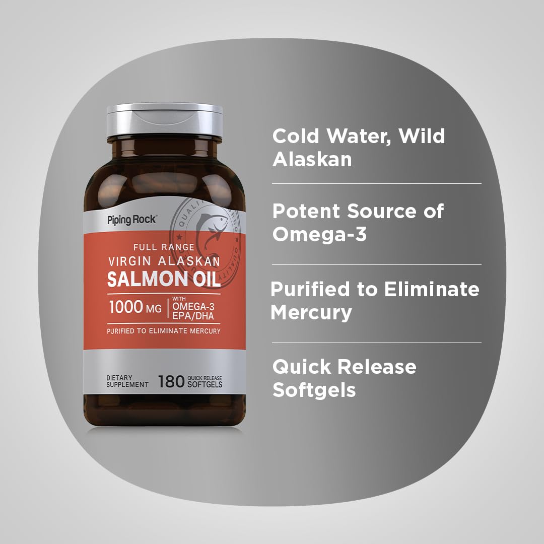 Foto 4 | Suplemento De Aceite De Salmón Salvaje De Alaska Piping Rock, 1000 Mg - Venta Internacional.